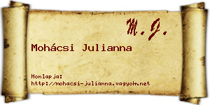 Mohácsi Julianna névjegykártya